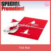 Red Felt table placemats, napkin ring for Christmas decoration