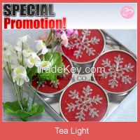Snowflake shaped tea light candles wholesale