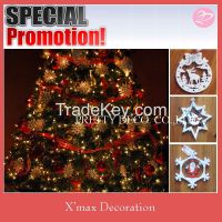 2015 white glitter Wooden Santa Claus pattern christmas decoration