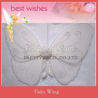 Glitter big white angel wings