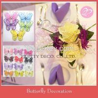 mini artificial butterfly decorate wedding cake table