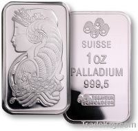 100oz of Hallmarked Palladium Bullion Bars for sell