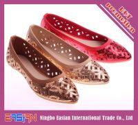 2014 hot selling sequined laser cut out flats