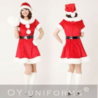 Wholesale Lady One-piece Dress Christmas Outfit Santa Claus Costume