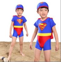 2014 New Style Super Man Full Body Cute Boys Swimwear Kids Swimsuit