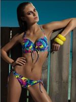 Latest Style Texture Nylon/Spandex Fabric Flower Print Soft Bikini Swimwears Swimsuits