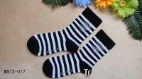 Sell black and white stripe women socks