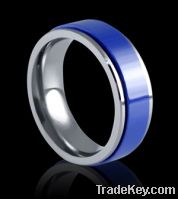 Sell Tungsten+blue ceramic wedding ring C8138