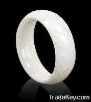 Sell 8mm White Ceramic Ring with 5 Multi-faced C8101W