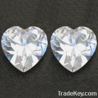 Sell AAAAA white and Heart shape cubic zirconia gemstones full size