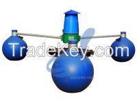 Impeller aerator with plastic impeller, iron impeller, HDPE float