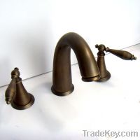 Sell Antique Brass Widespread Bathroom Faucet With Lever Handles 6051F