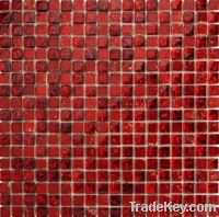 Sell Crystle Glass with silver foil mosaic tile Magma Rosso