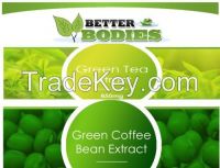 30 Green coffee bean extract & 30 green tea cleanse diet slimming fat burn pills