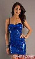 Sell Short Blue Sequin Embellished Dress DJ-8183 free shipping