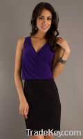 Sell Short Sleeveless V-Neck Dress NL-151A86500 Free Shipping