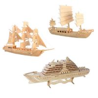3D puzzle boat wooden toy
