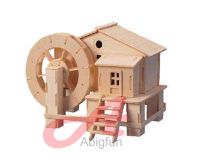 3D  puzzle water mill wooden toy