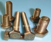 Silicon Bronze Hex Cap Bolt 7/16"-14 x 2" Full Threads