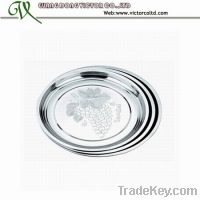 Thai-style Large Stainless Steel Round Tray