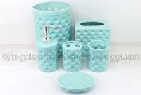 sell handmade under-glazed ceramic bathroom set of 6