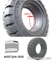 Sell easy fit click on clip on solid tire tyre for forklift