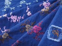 Denim Fabric with embroidery 2