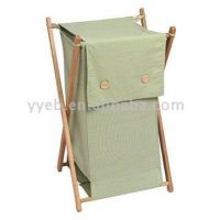 Storage Bag -Foldable Laundry Bag - Wooden Laundry Hamper