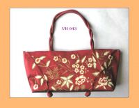 Sell Ladies' Taffeta Handbag with hand embroidery
