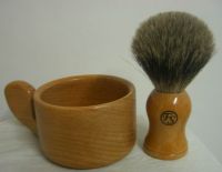 Wooden Shaving Brush with Bowl Set FRST09001