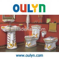 middle east country color ceramic toilet basin bidet sanitary ware suits