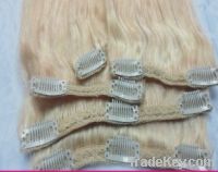 Sell 100% virgin human hair clip in hair extension any colors