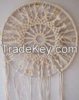 wall decor made of Jute/ white cotton rope