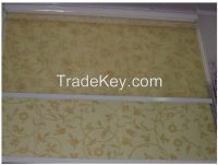 Manual 100% polyester semi-light filtering fabric roller blinds for windows with aluminum