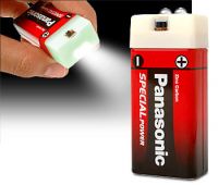 9 volt battery LED flashlight