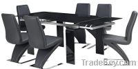 Sell extension glass dining table, dining chair