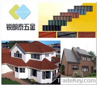 Colorful stone coated steel roofing tile -roofing material