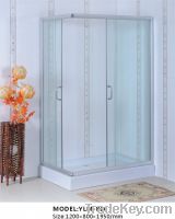 Rectangular shower screen with tempered glass