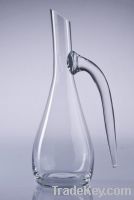 crystal glass decanter with handle