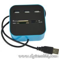 Sell 3 ports USB 2.0 HUB with Multi-card Reader for SD/MMC/M2/MS/MP Pr