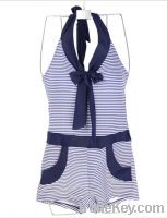 Sell One Piece Stripe Printed Halter Swimwear