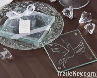 Sell Dove Printing Wedding Glass Coaster Set