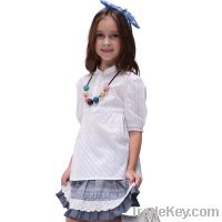 Sell Pure cotton white shirt with puff sleeve for girls