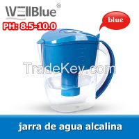 wellblue plastic water jug with alkaline filter