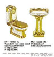 Sell whole set toilet with pedestal basin