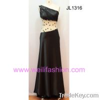 Sell Sell Long Sexy Beading Pleated Satin Evening Dresses JL1316