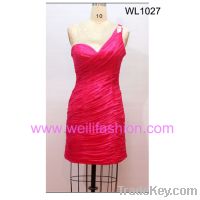 Short Pleated Applique Chiffon Cocktail Dresses WL1027