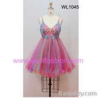 Short Beading Sexy Net Prom Dresses WL1045