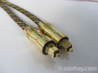 digital audio optic fiber cable, toslink, gold plated