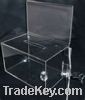 Clear acrylic donation box with lock